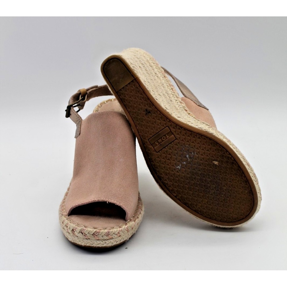 Toms Monica Suede Espadrille Wedge Platform Sandals Blush Pink 7.5 10015134 - Picture 8 of 13